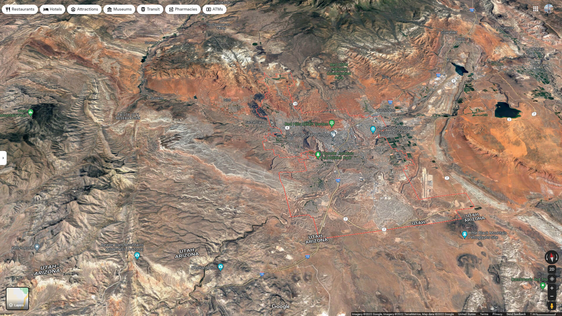 St. George Aerial Map Utah